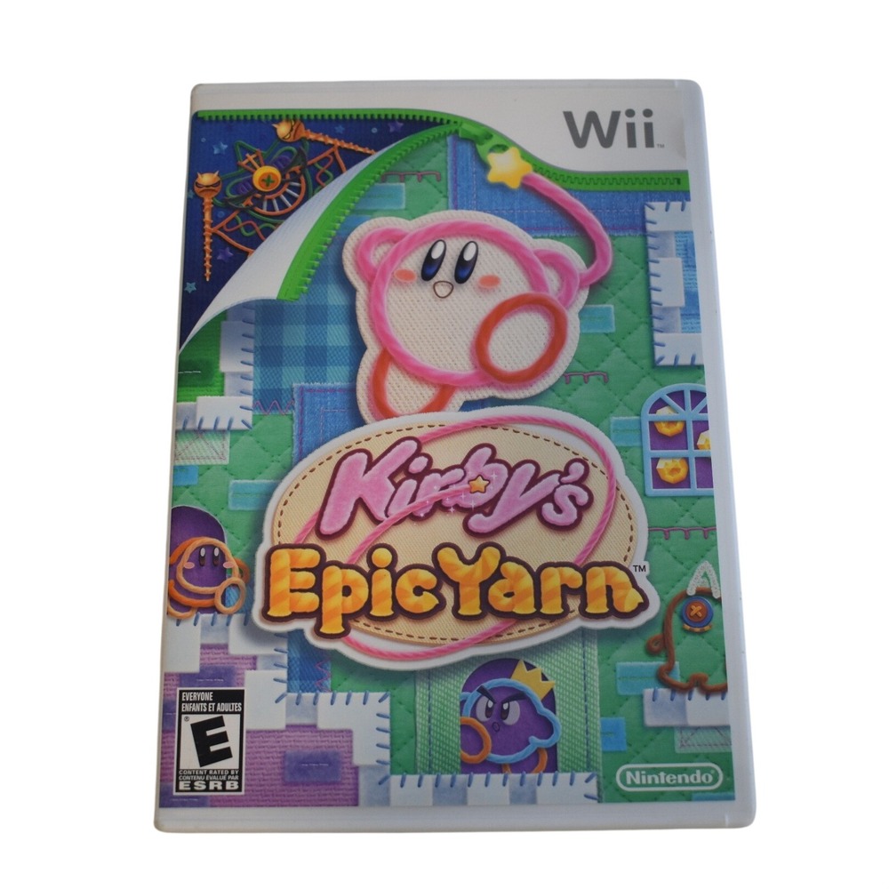 Kirby's Epic Yarn Nintendo Wii Game Complete CIB E
